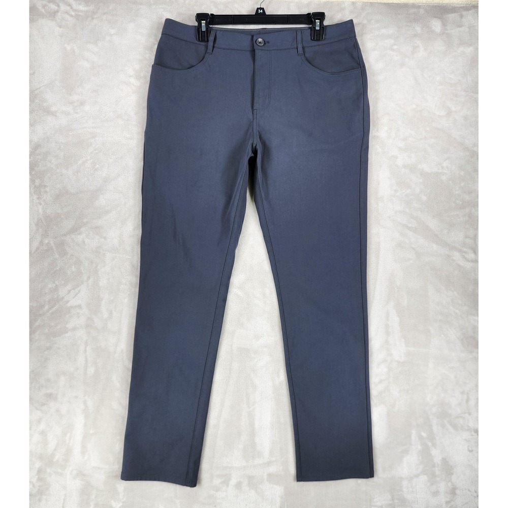 Vuori Meta Pants Men 34x30 Gray Slim Fit Tech Chino V430S Zip Pocket Performance